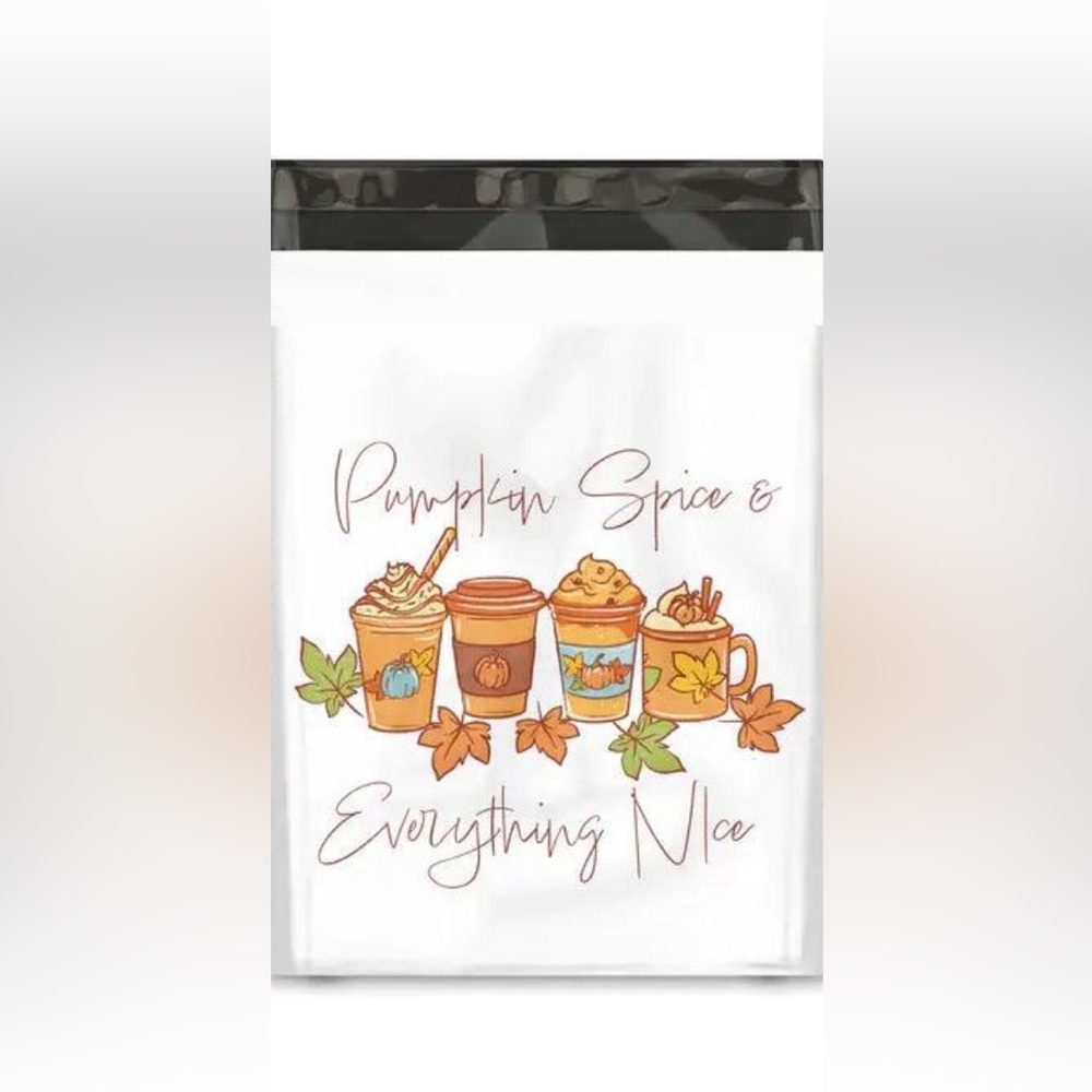 POLYMAILERS (10)Thanks a Latte/Thanksgiving Designer Premium Poly Mailers